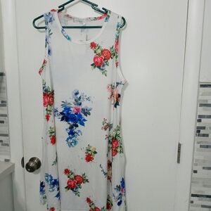 Camisa long Loungewear Sleeveless Floral Summery Dress with Pockets Easter
